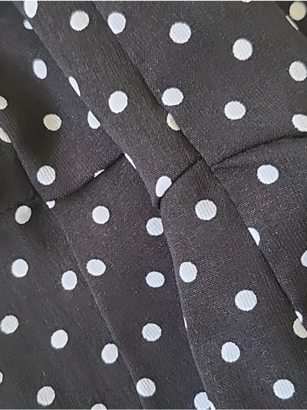 Notations Black and White Polka Dot Blouse with Straight Collar and Long Sleeves - Picture 11 of 13